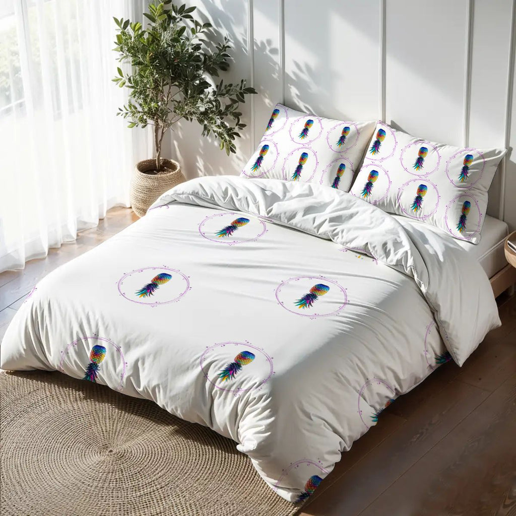Upside Down Pineapple King Duvet Cover Set