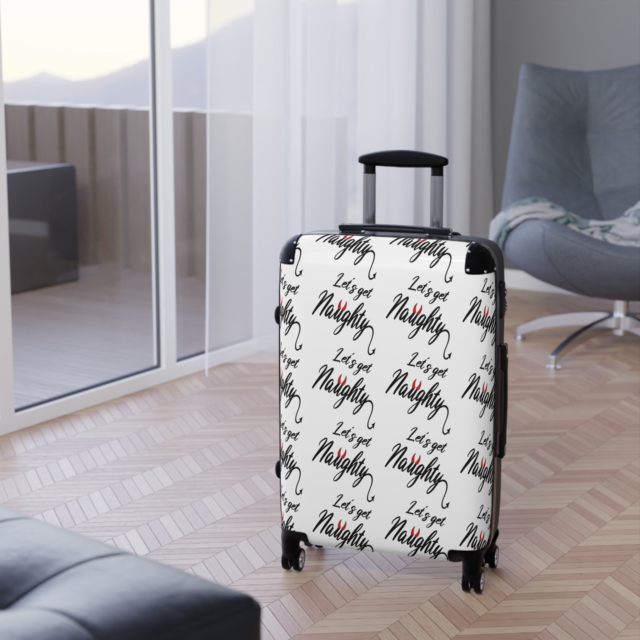 Travel Suitcase - &quot;Let's Get Naughty&quot; Design for True Swingers