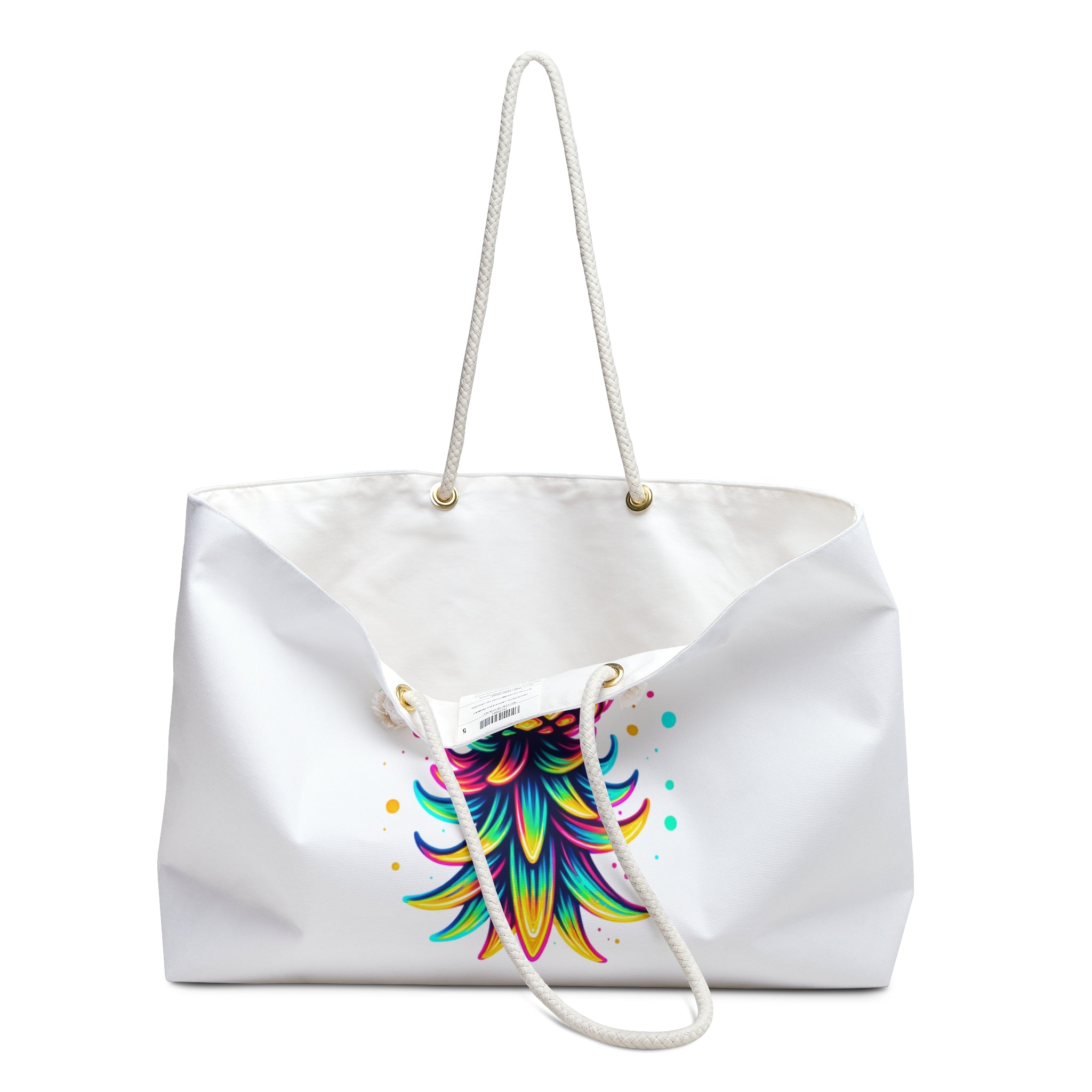Vibrant Pineapple Weekender Bag for Travel & Leisure (White)