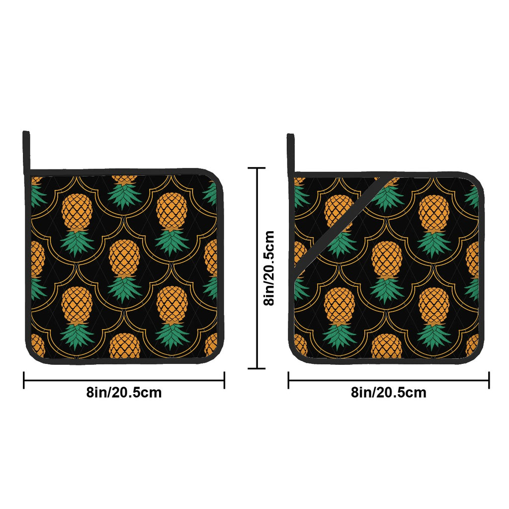 Luxury Upside-Down Pineapple Pot Holders Set of 2