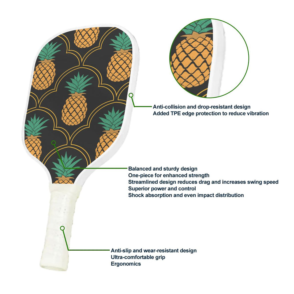 Fancy Upside-Down Pineapple Pickleball Paddle