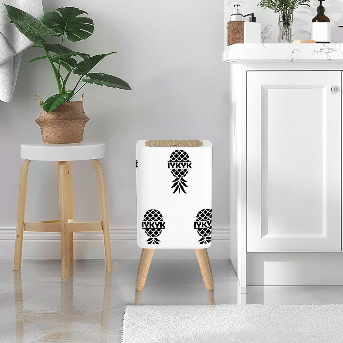 IYKYK Small Square Trash Can with Lid – Bedroom, Bathroom, Playroom Essential