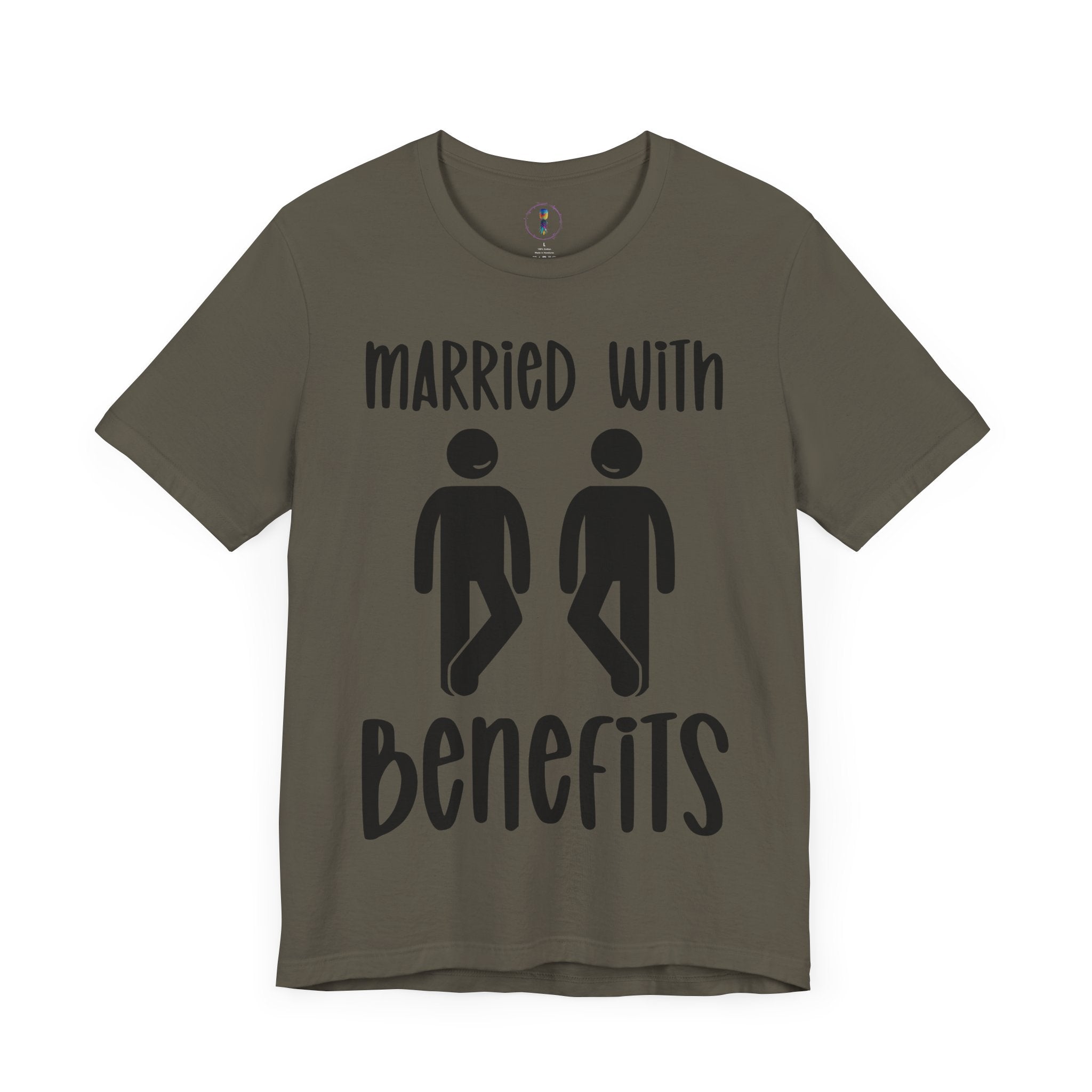 Funny 'Married with Benefits' Unisex Jersey Tee - Perfect for Couples & Anniversaries