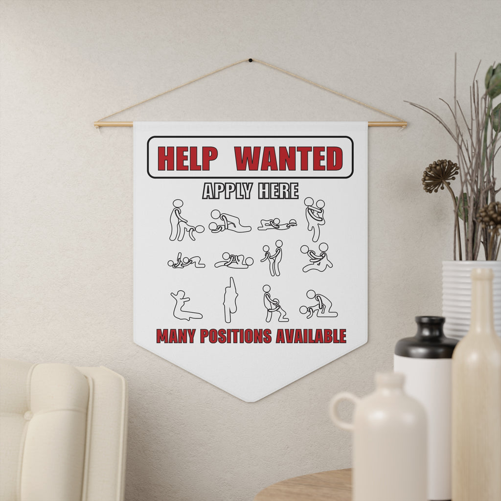 Fun Help Wanted Pennant Banner - Many Positions Available - Perfect for Parties & Events