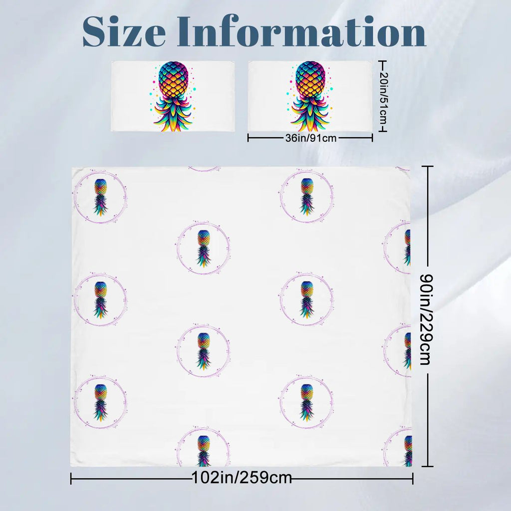 Upside Down Pineapple King Duvet Cover Set