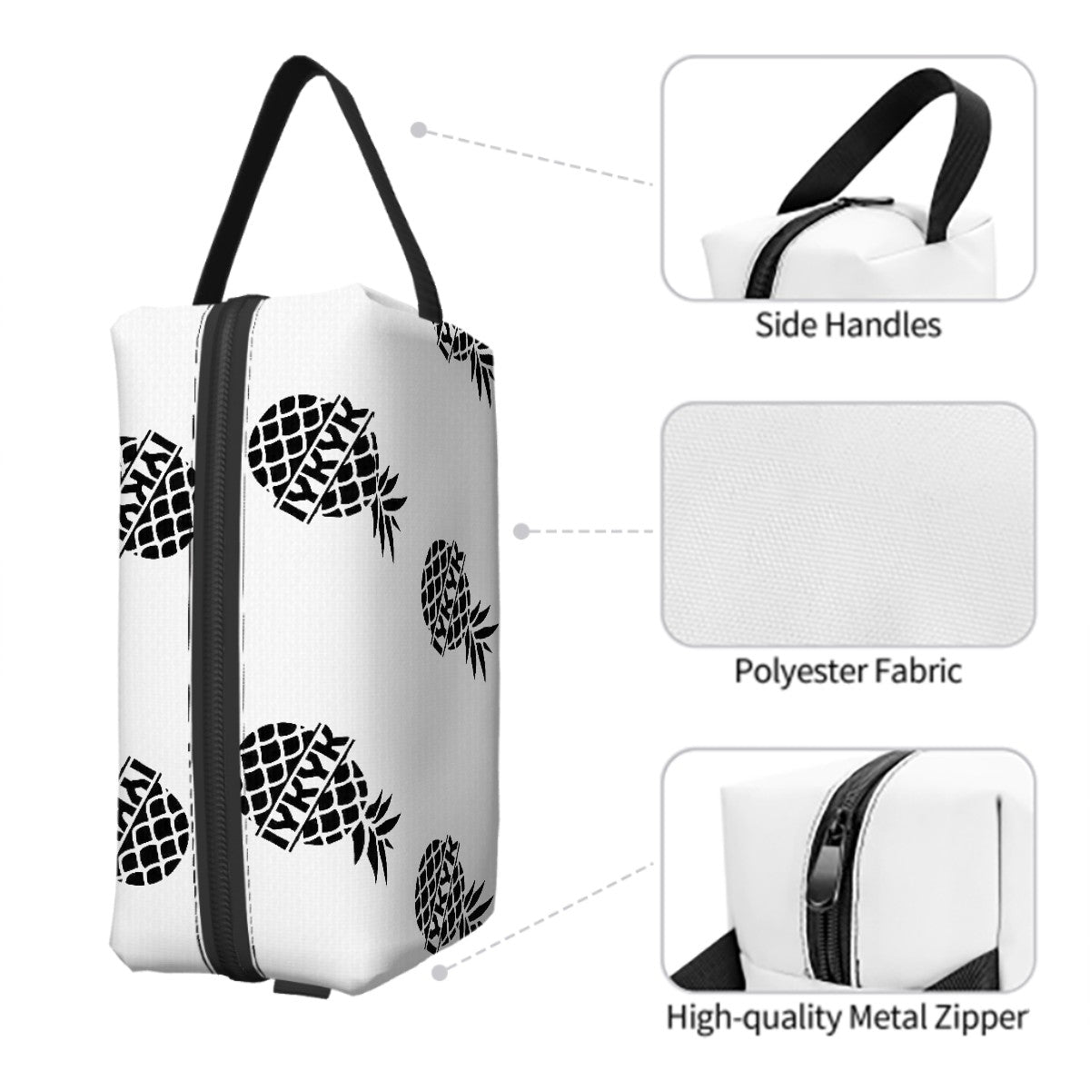 Upside Down Pineapple Travel Toiletry Bag Portable Large Capacity