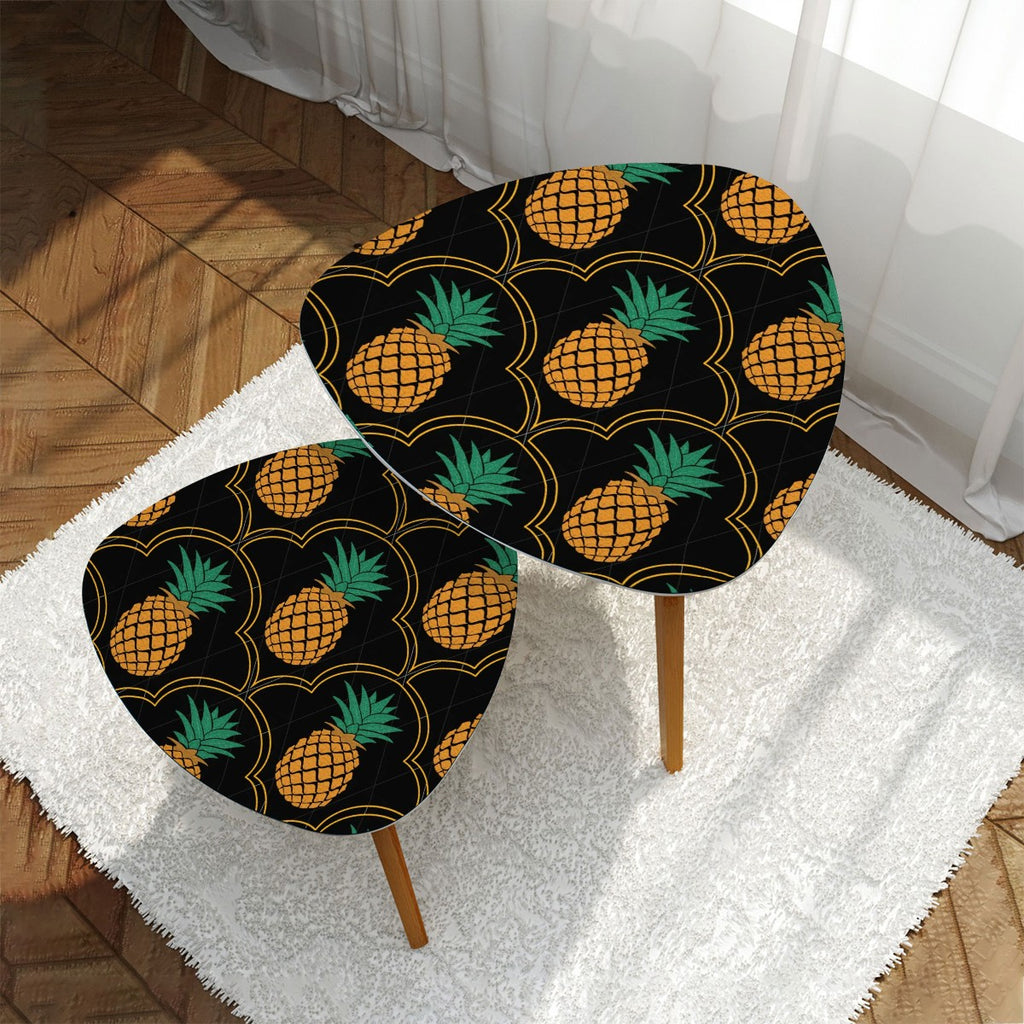Fancy Upside-Down Pineapple Triangle Coffee Table Set of 2 (Made in USA)