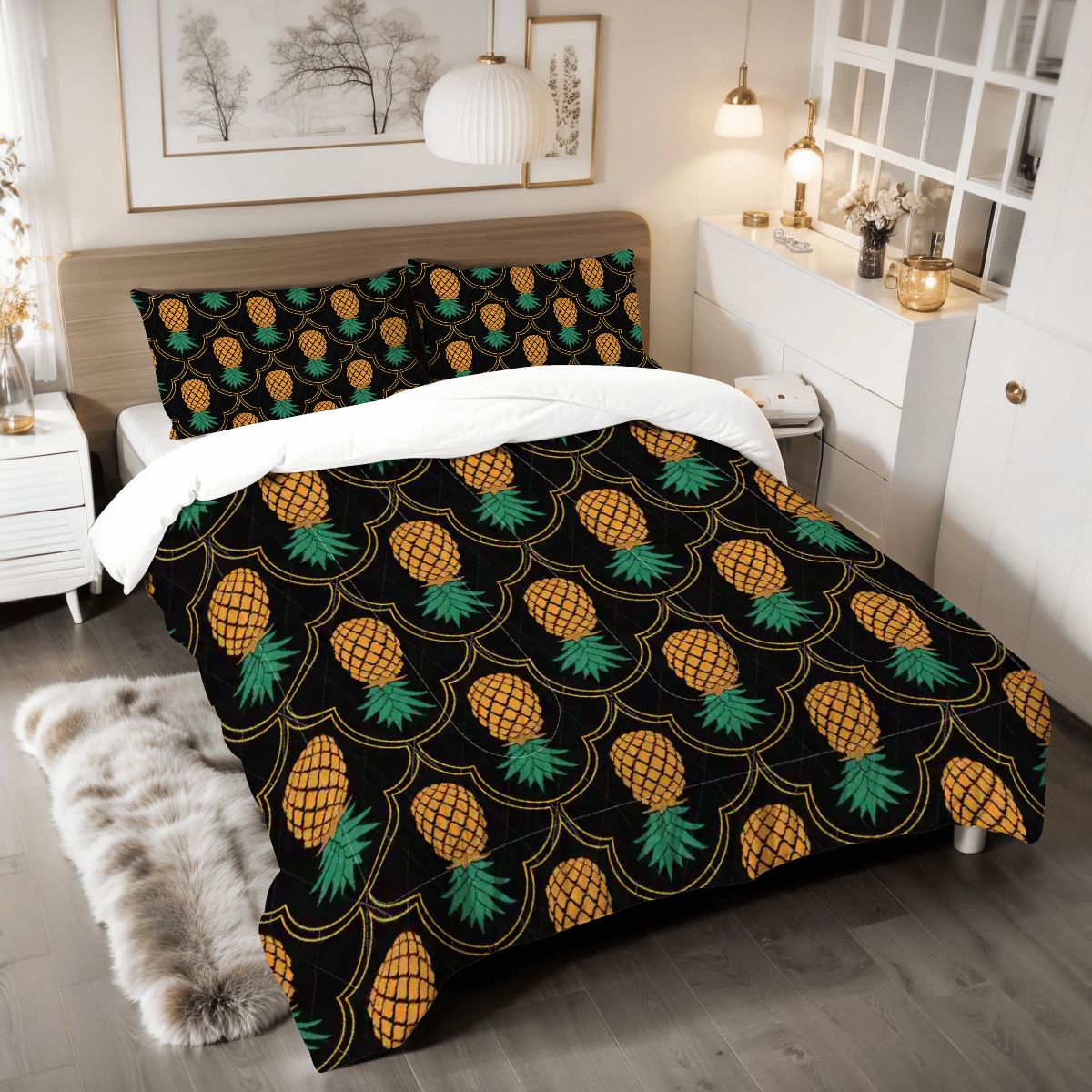 Upside-Down Pineapple King Comforter Set