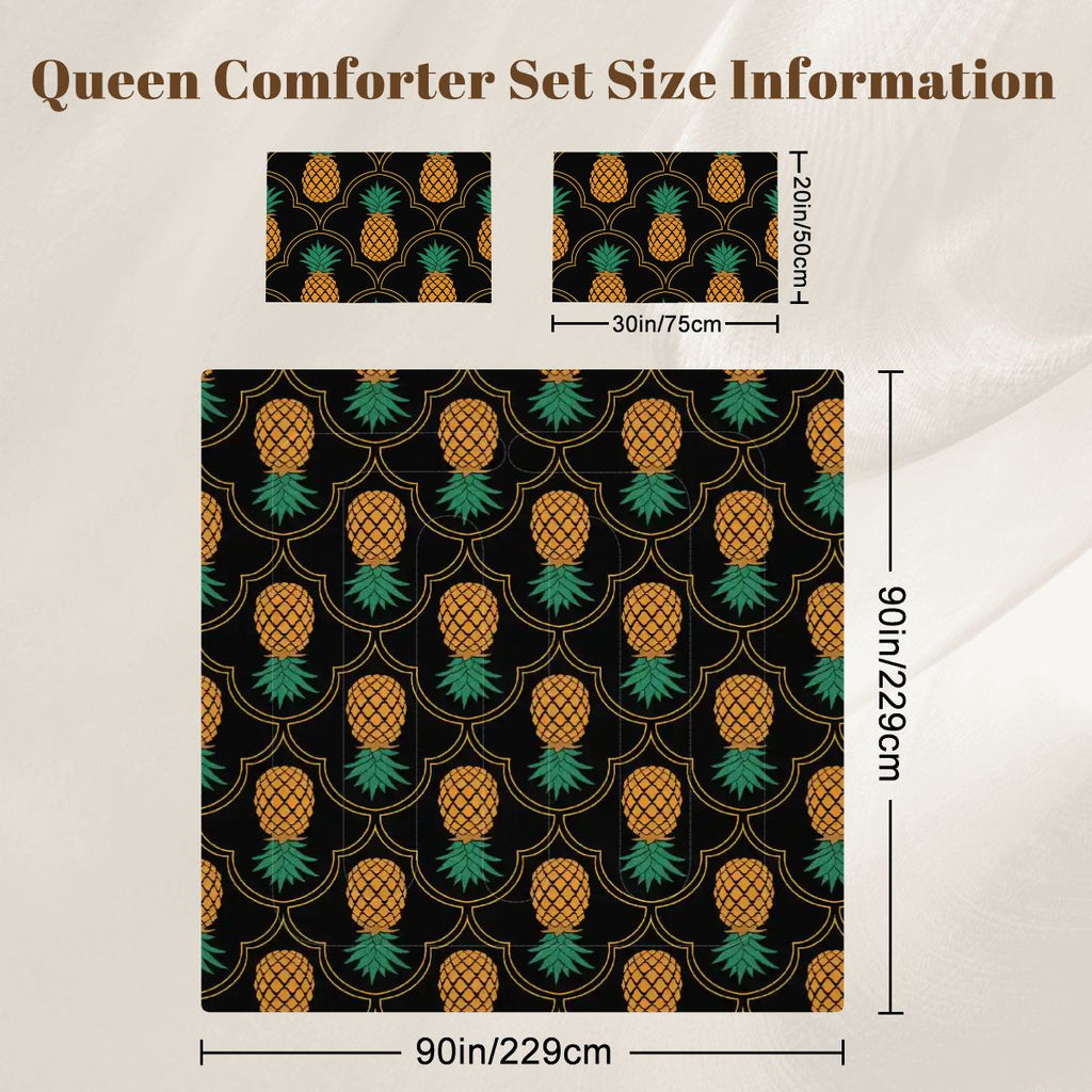Fansy Upside-Down Pineapple Queen Comforter Set