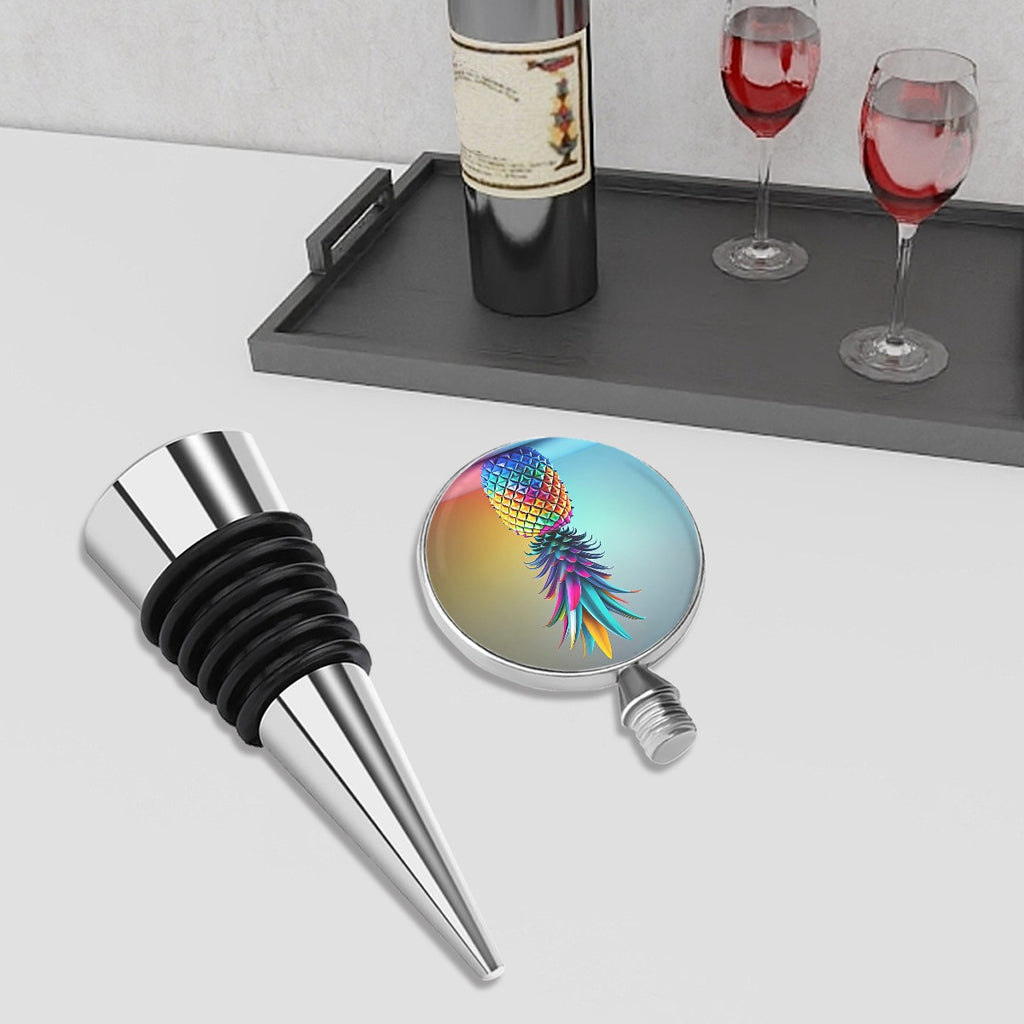Colorful Upside-Down Pineapple Wine Bottle Stopper