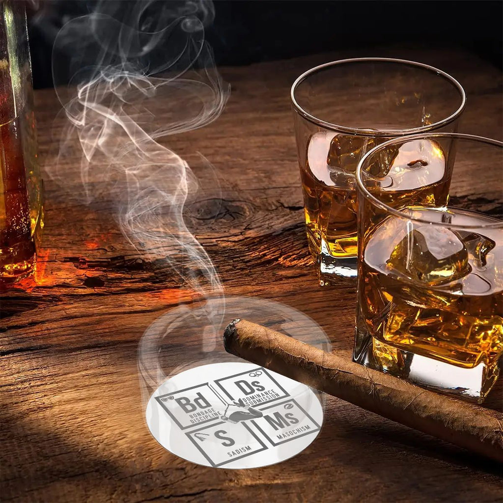 BDSM Round Glass Ashtray