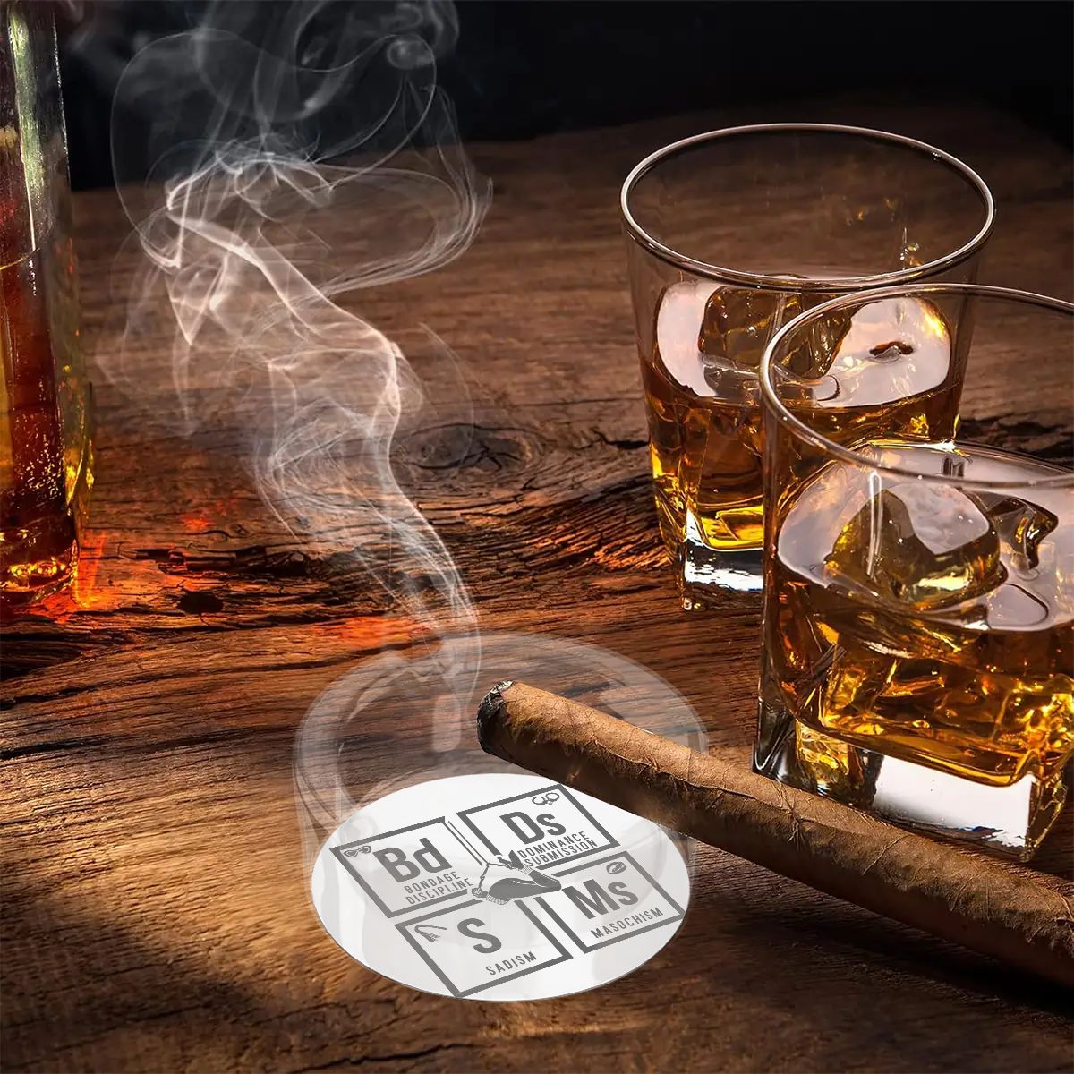 BDSM Round Glass Ashtray