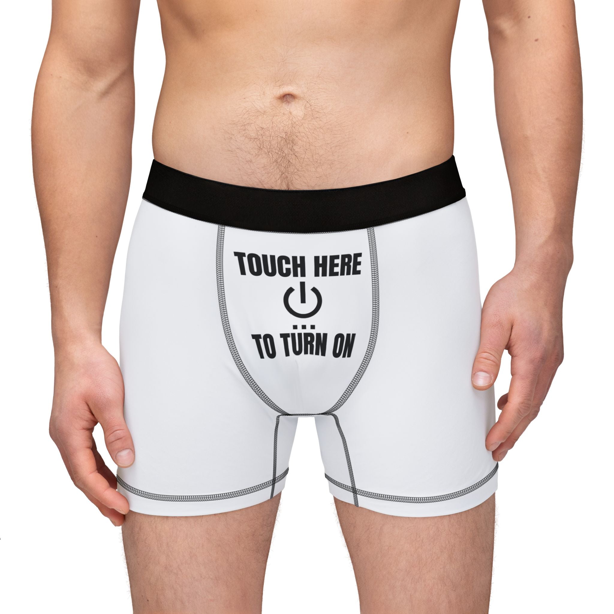 Fun Men's Boxers - "Touch Here to Turn On" & Colorful Pineapple Design - Perfect for Gifts and Everyday Comfort