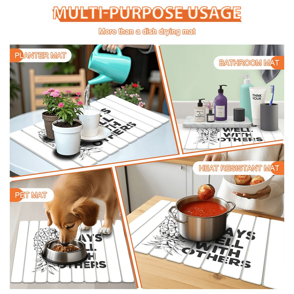 Upside-Down Pineapple Elegant Diatomaceous Earth Drying Mat