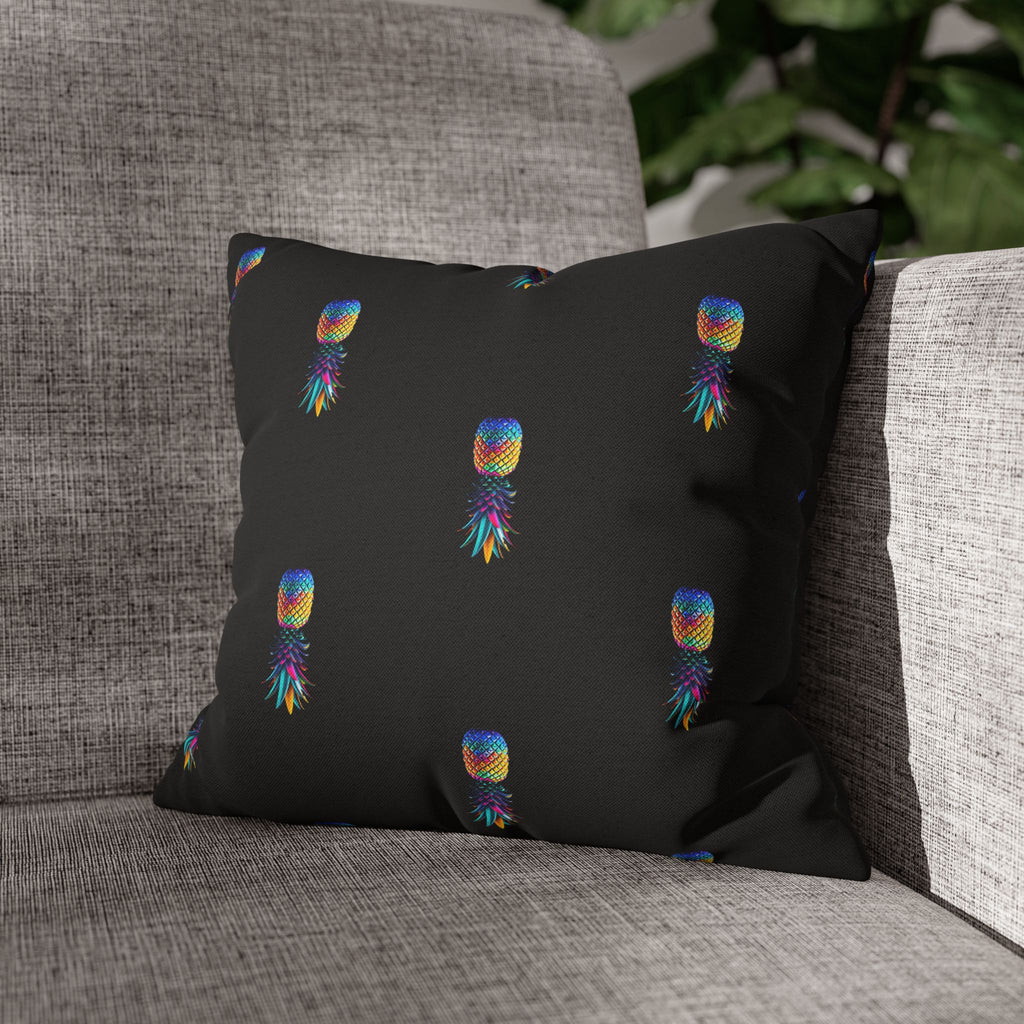 Spun Polyester Square Colorful Pineapple Pillowcase