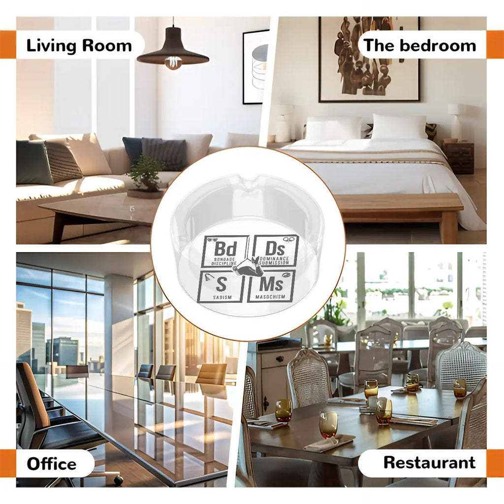 BDSM Round Glass Ashtray