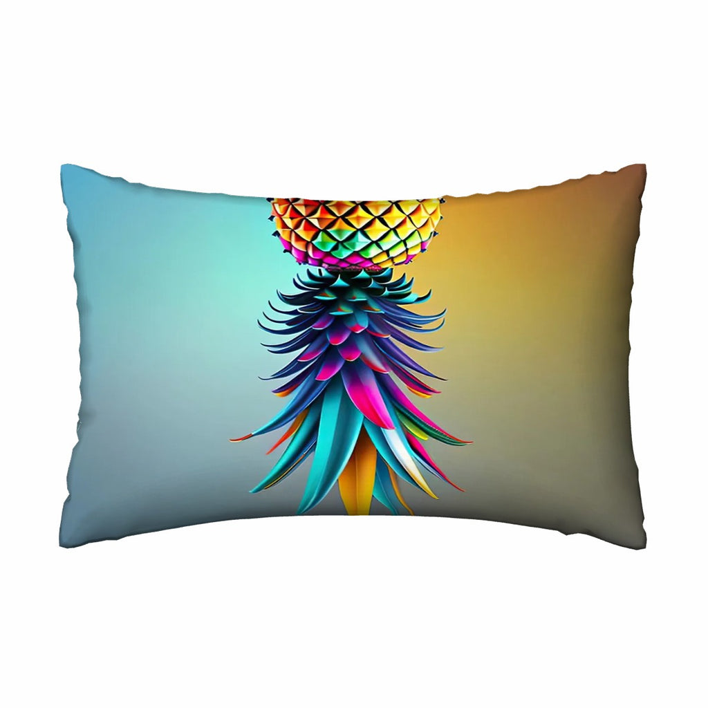Colorful Upside Down Pineapple Satin Pillowcase with Hidden Zipper