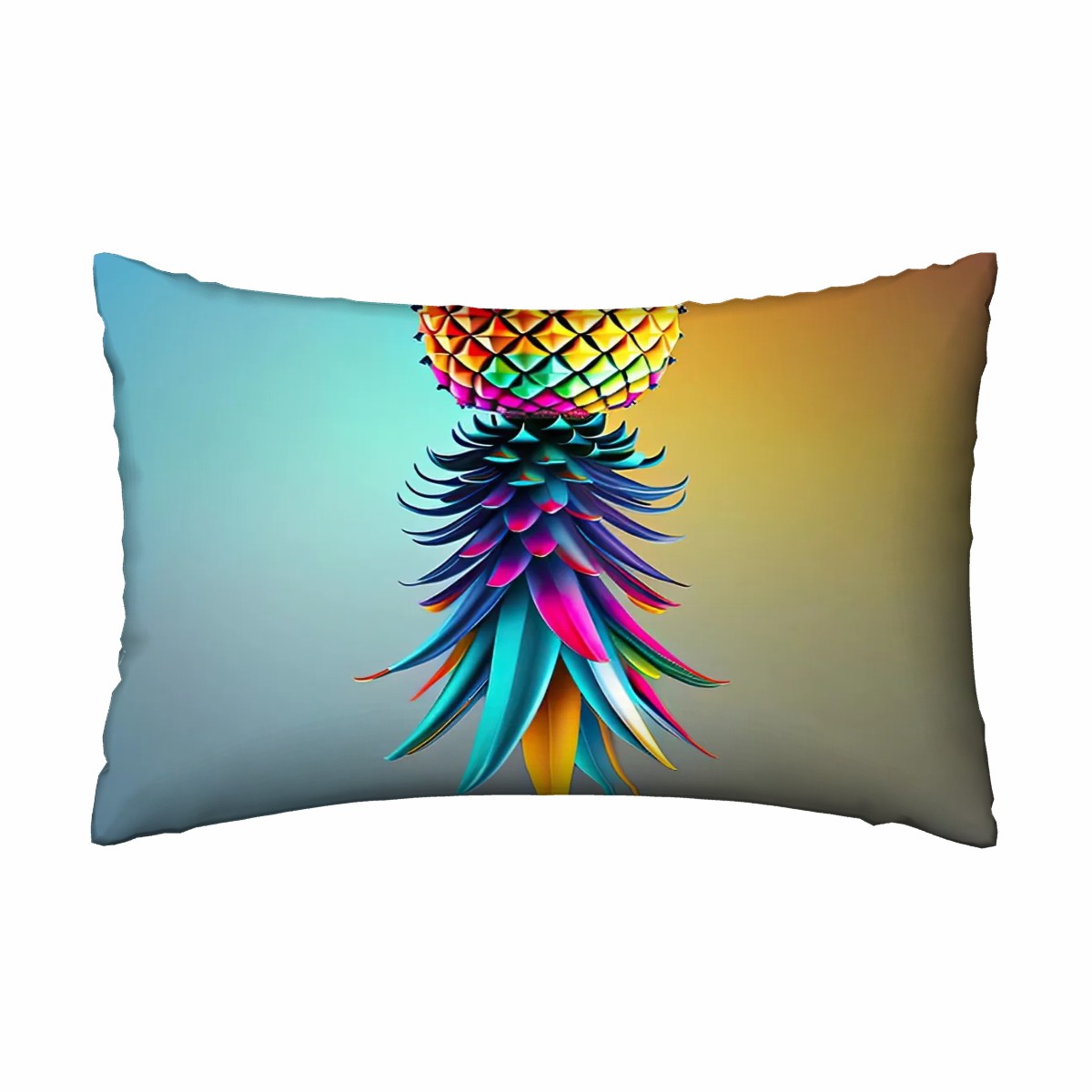 Colorful Upside Down Pineapple Satin Pillowcase with Hidden Zipper