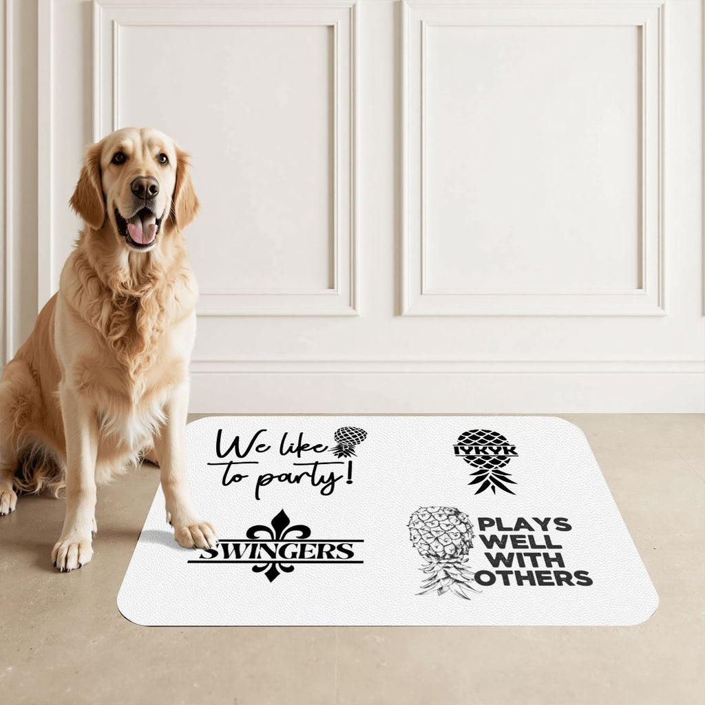 Swinger Inspired Leather Waterproof Dog Food Mat