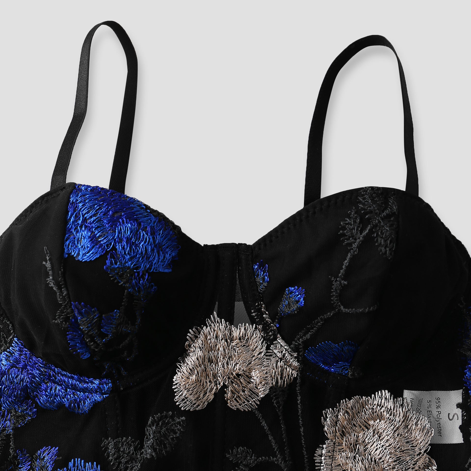 Flower embroidery suspender