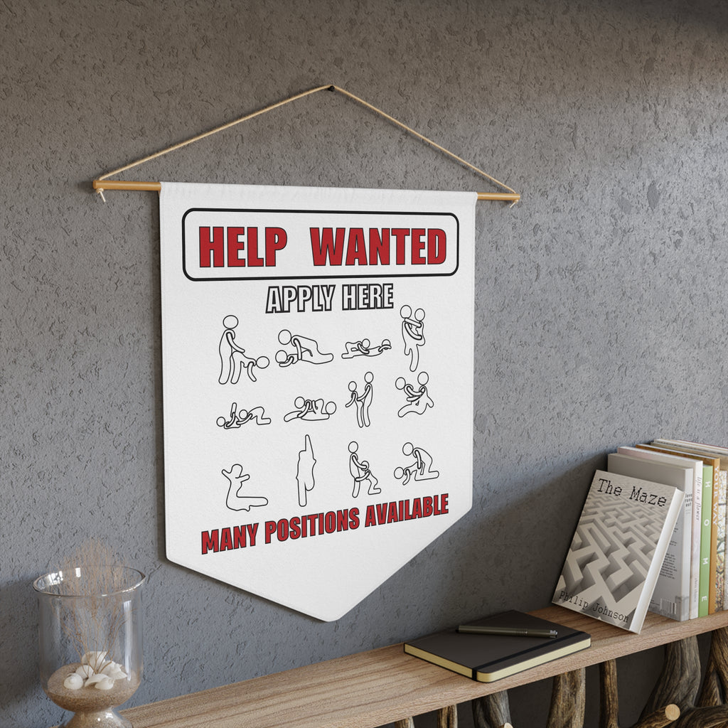 Fun Help Wanted Pennant Banner - Many Positions Available - Perfect for Parties & Events