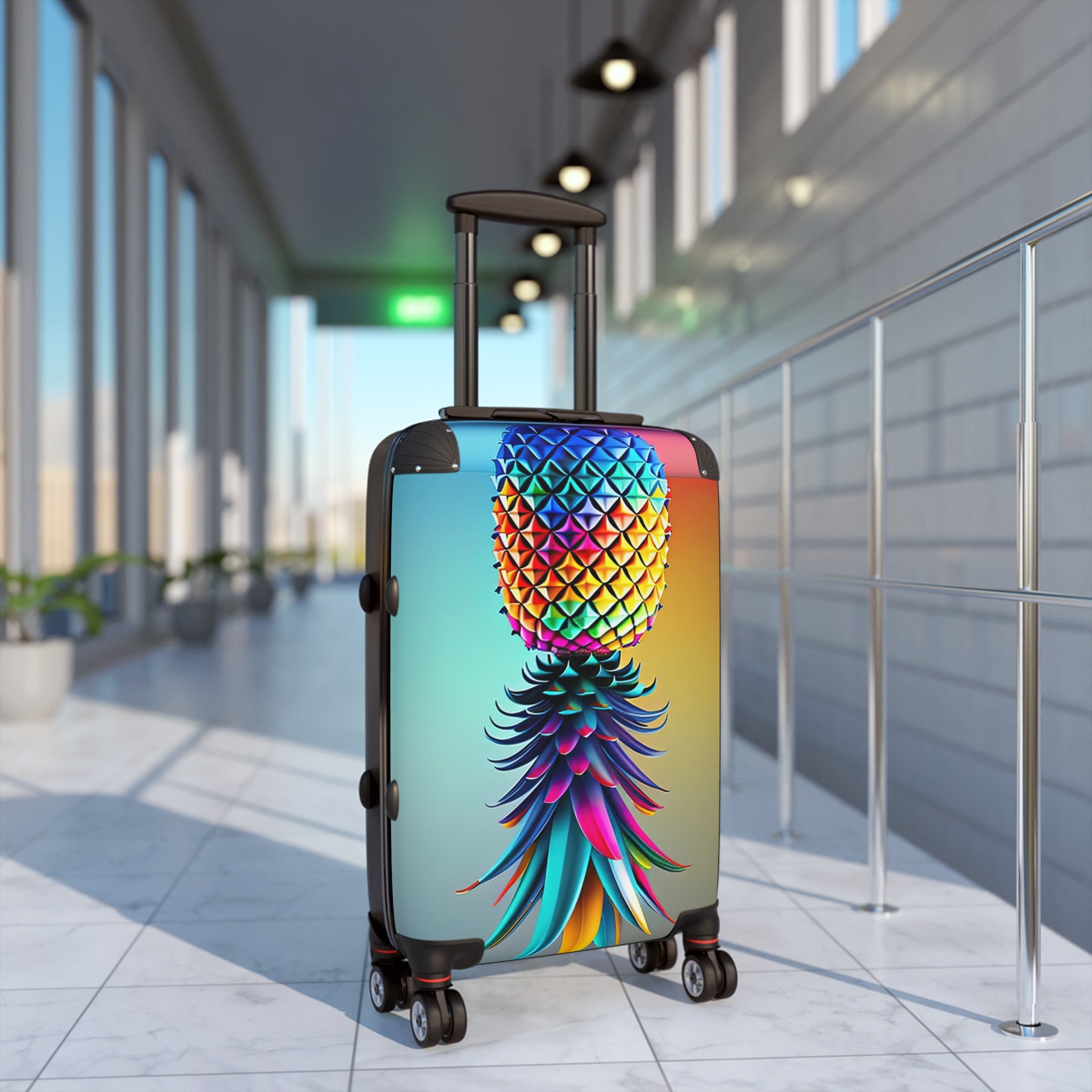 Colorful Pineapple Suitcase – Stylish Travel Luggage for Adventurers