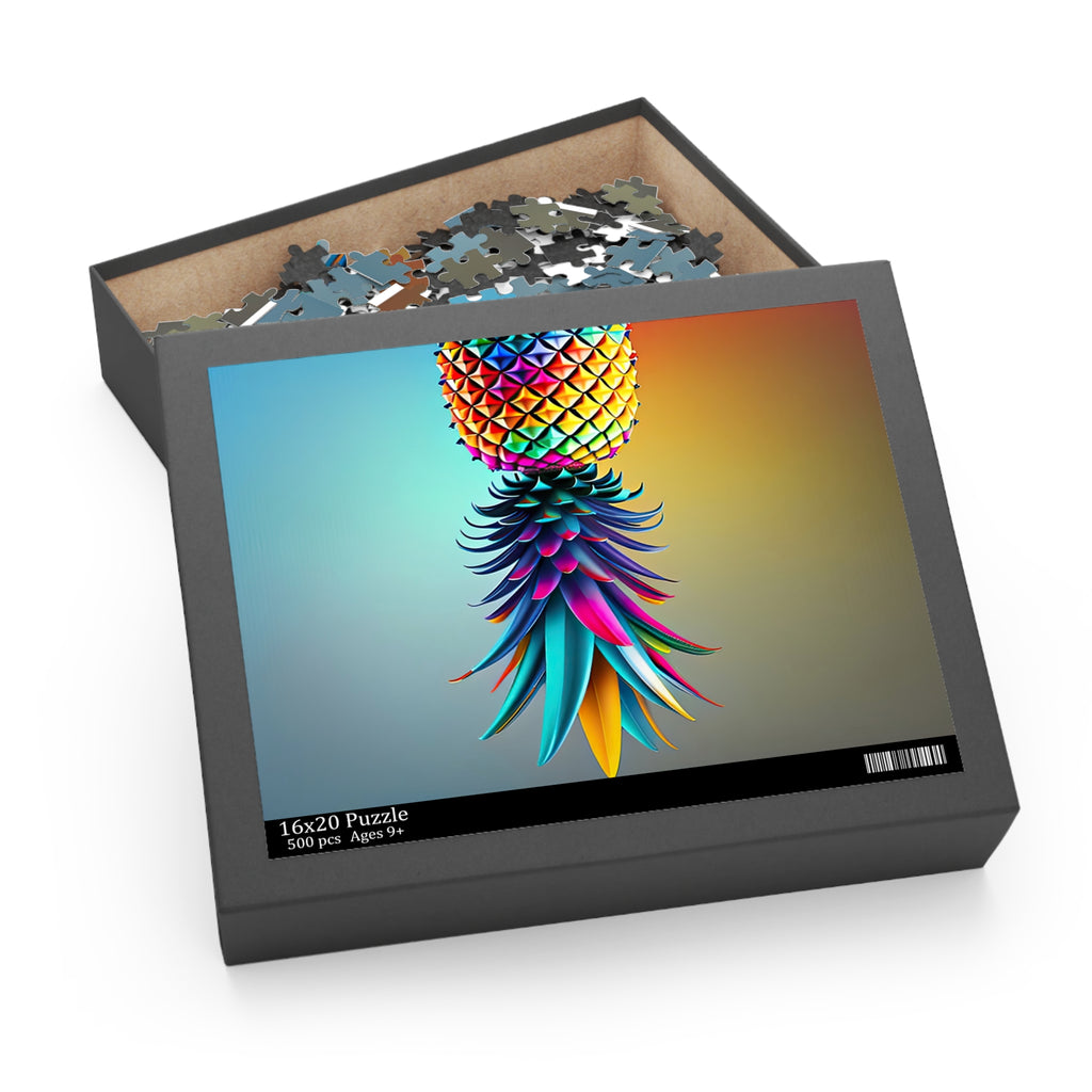 Vibrant Pineapple Puzzle - 120, 252, 500-Piece Colorful Tropical Jigsaw