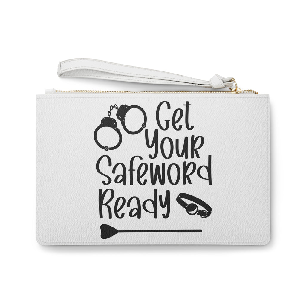 Get Your Safeword Ready White Clutch Bag - Fun Accessory for BDSM Events and Parties