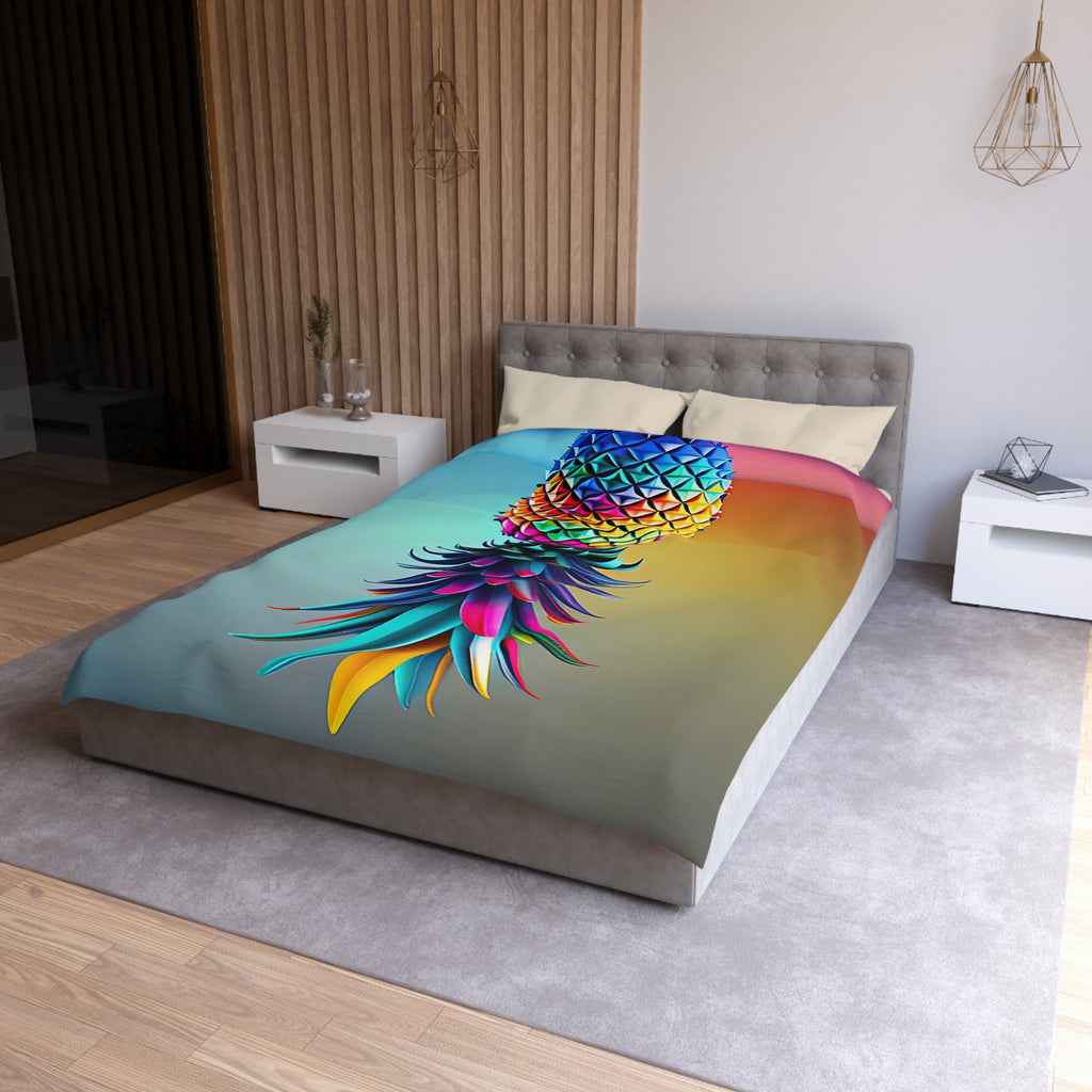 Vibrant Pineapple Microfiber Duvet Cover – Tropical Home Decor