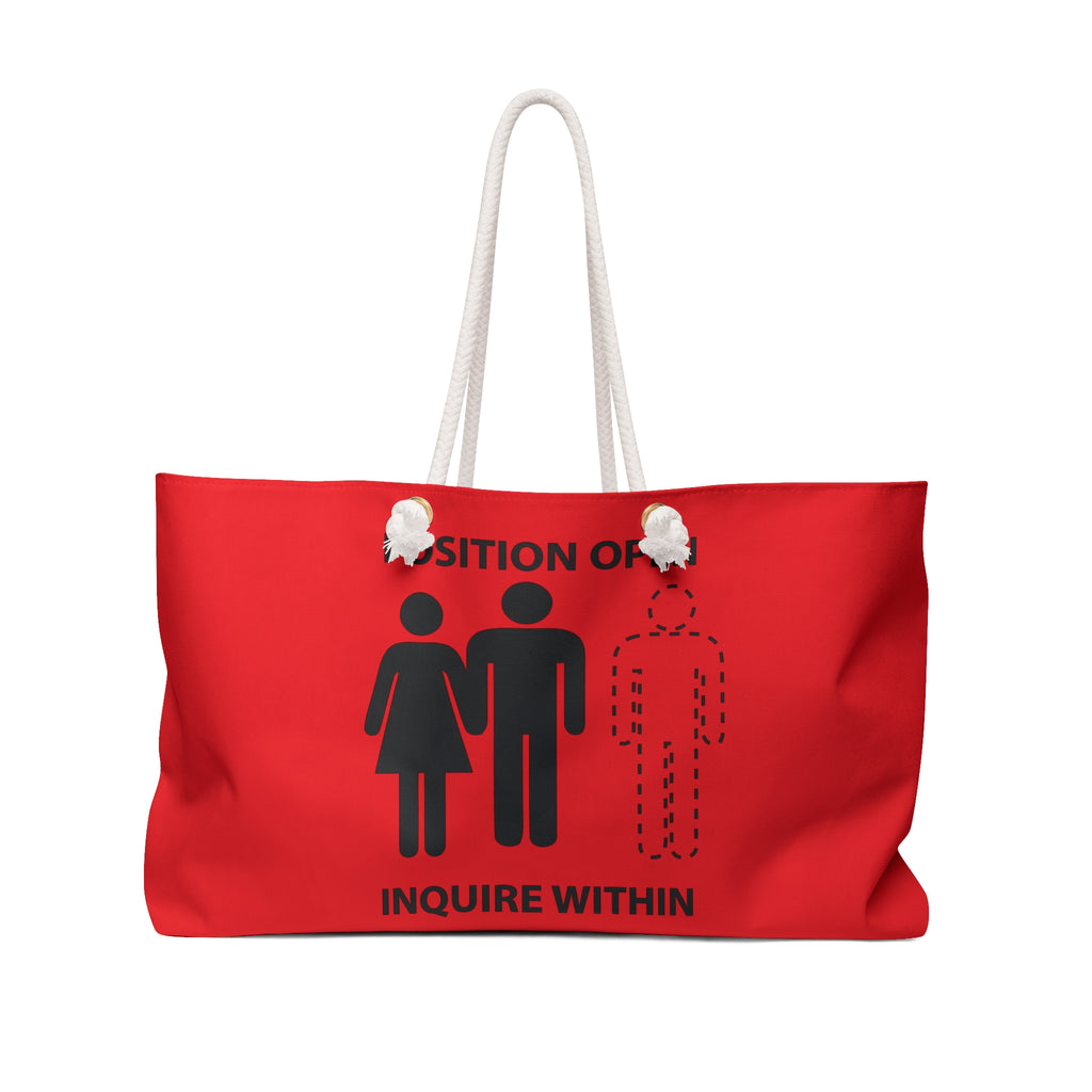 Weekender Bag Male Position Open Threesome - Red