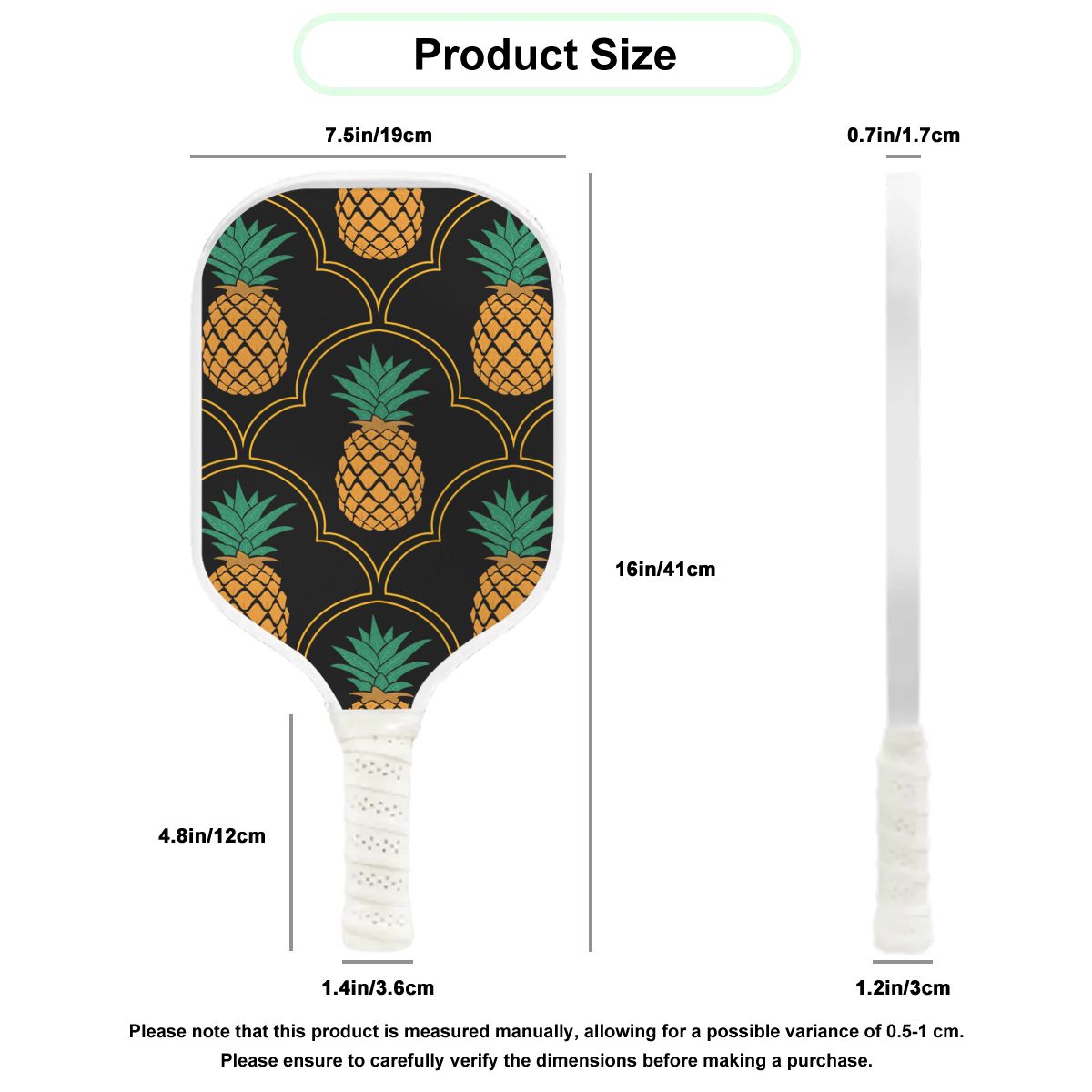 Fancy Upside-Down Pineapple Pickleball Paddle