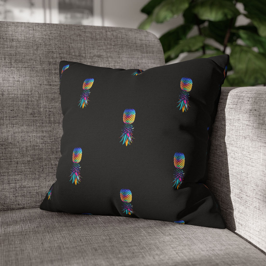 Spun Polyester Square Colorful Pineapple Pillowcase