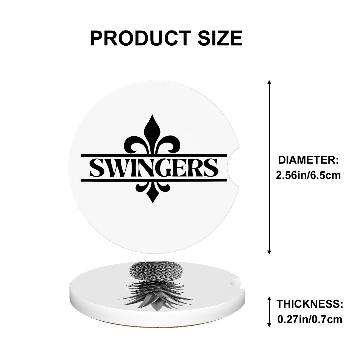 Ceramics Car Coasters 2 pcs