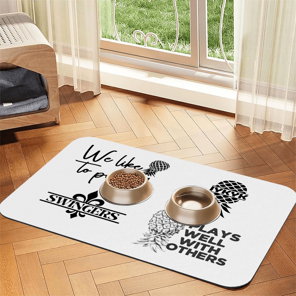 Swinger Inspired Leather Waterproof Dog Food Mat