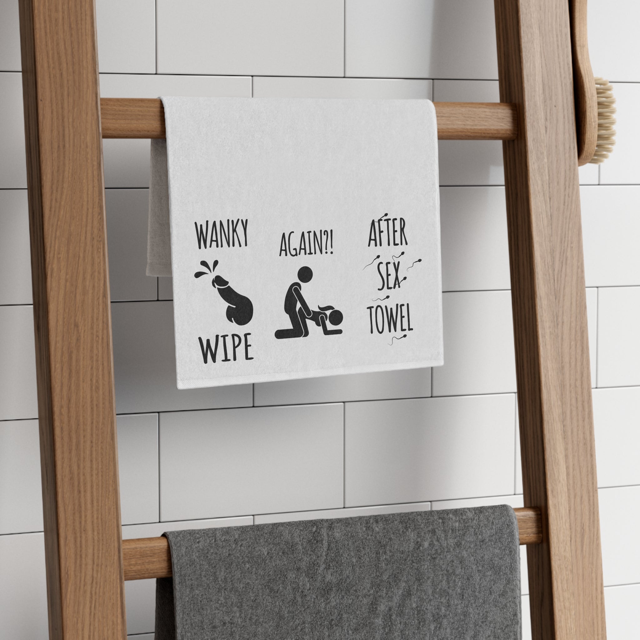 Funny Rally Towel for Couples - After Sex Wipe Towel (White)