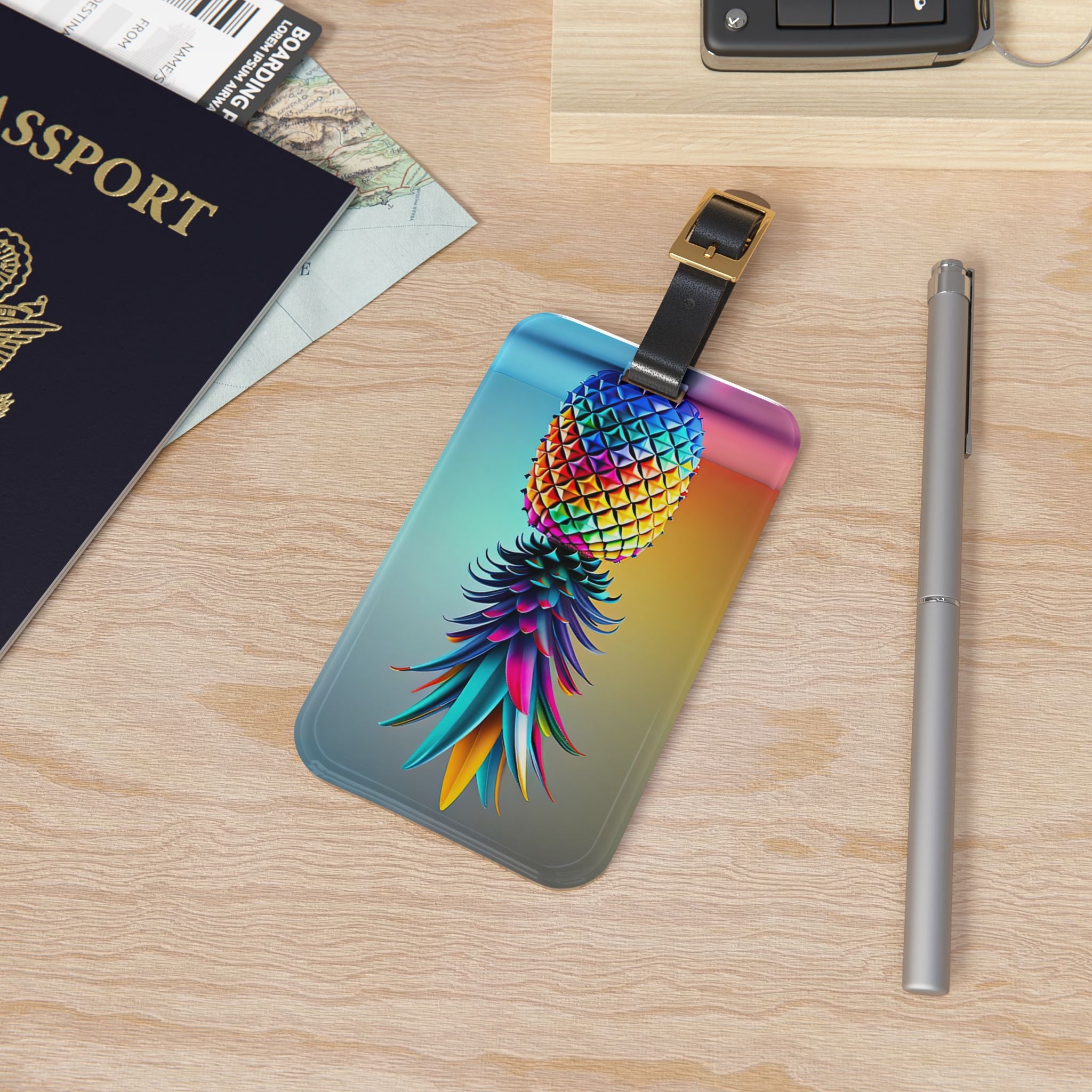 Colorful Pineapple Luggage Tag – Fun Travel Accessory for Adventurers & Vacationers