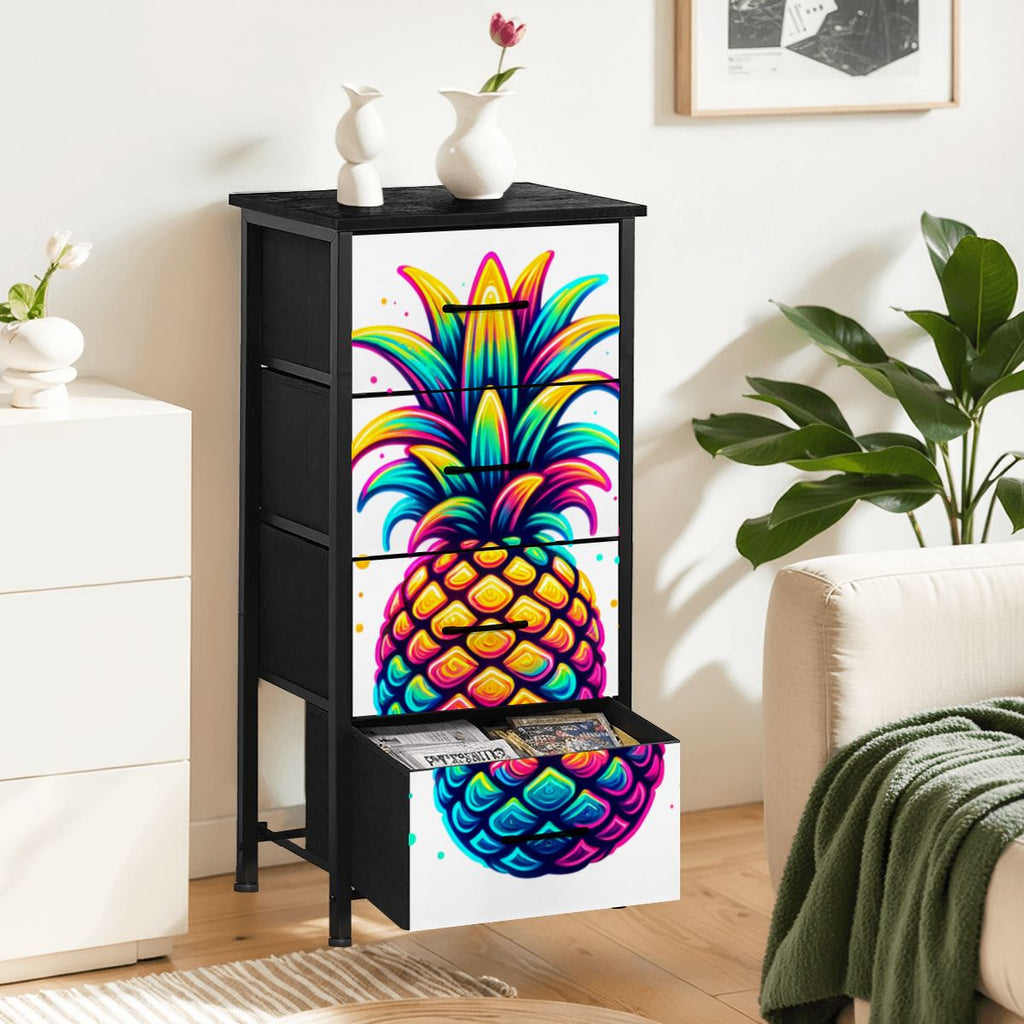 Colorful Upside-Down Pineapple 4-Drawer Dresser