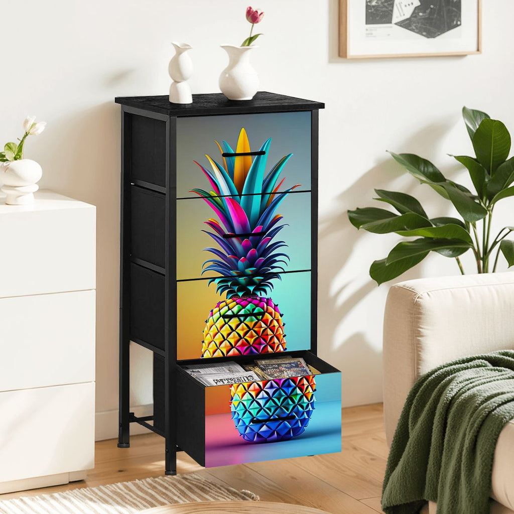 Colorful Upside-Down Pineapple 4-Drawer Dresser