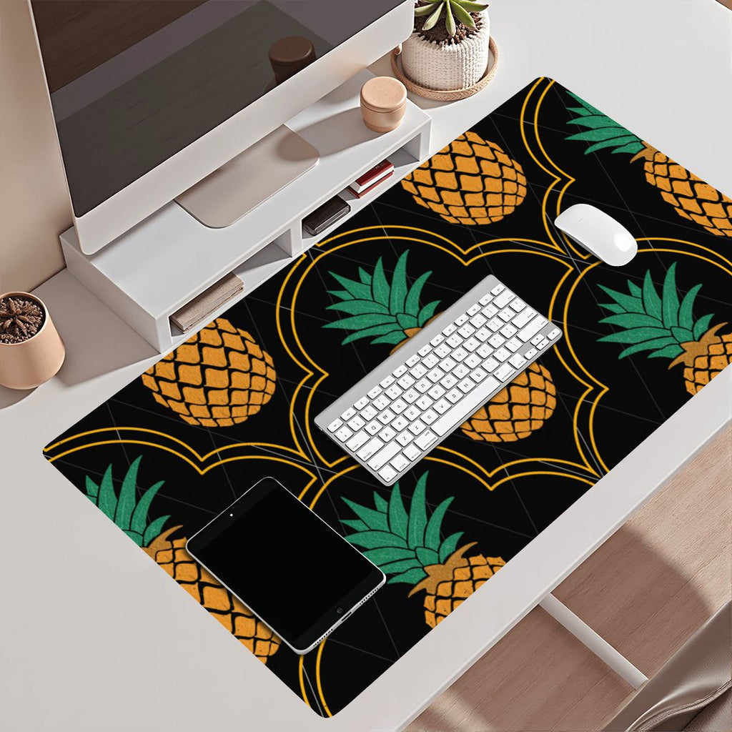 Fancy Upside-Down Pineapple PVC Leather Mouse Pad