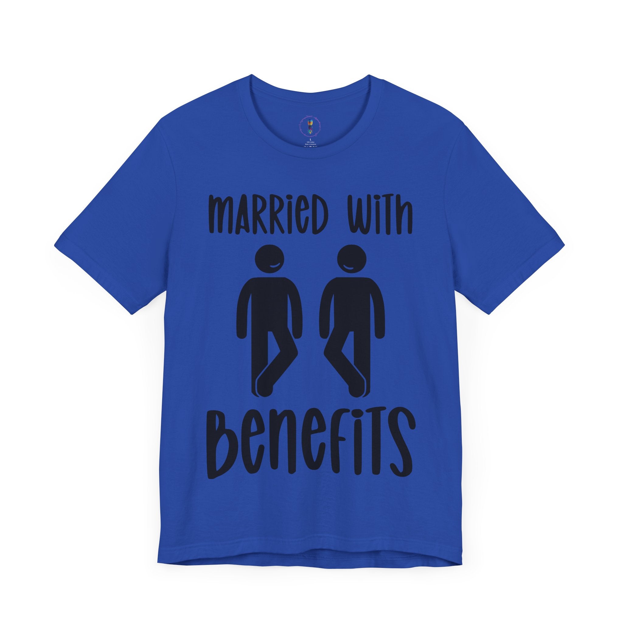 Funny 'Married with Benefits' Unisex Jersey Tee - Perfect for Couples & Anniversaries