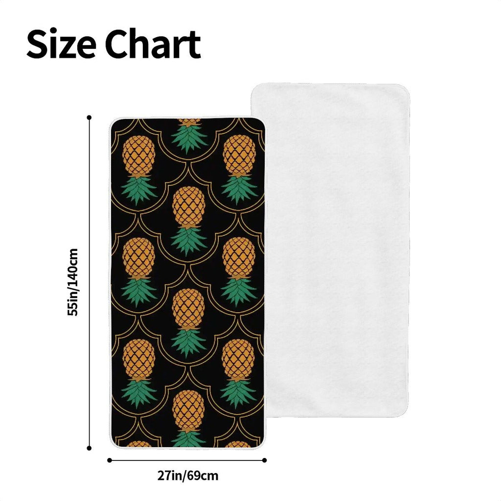 Fancy Upside-Down Pineapple Coral Fleece Bath Towels 55"x27"