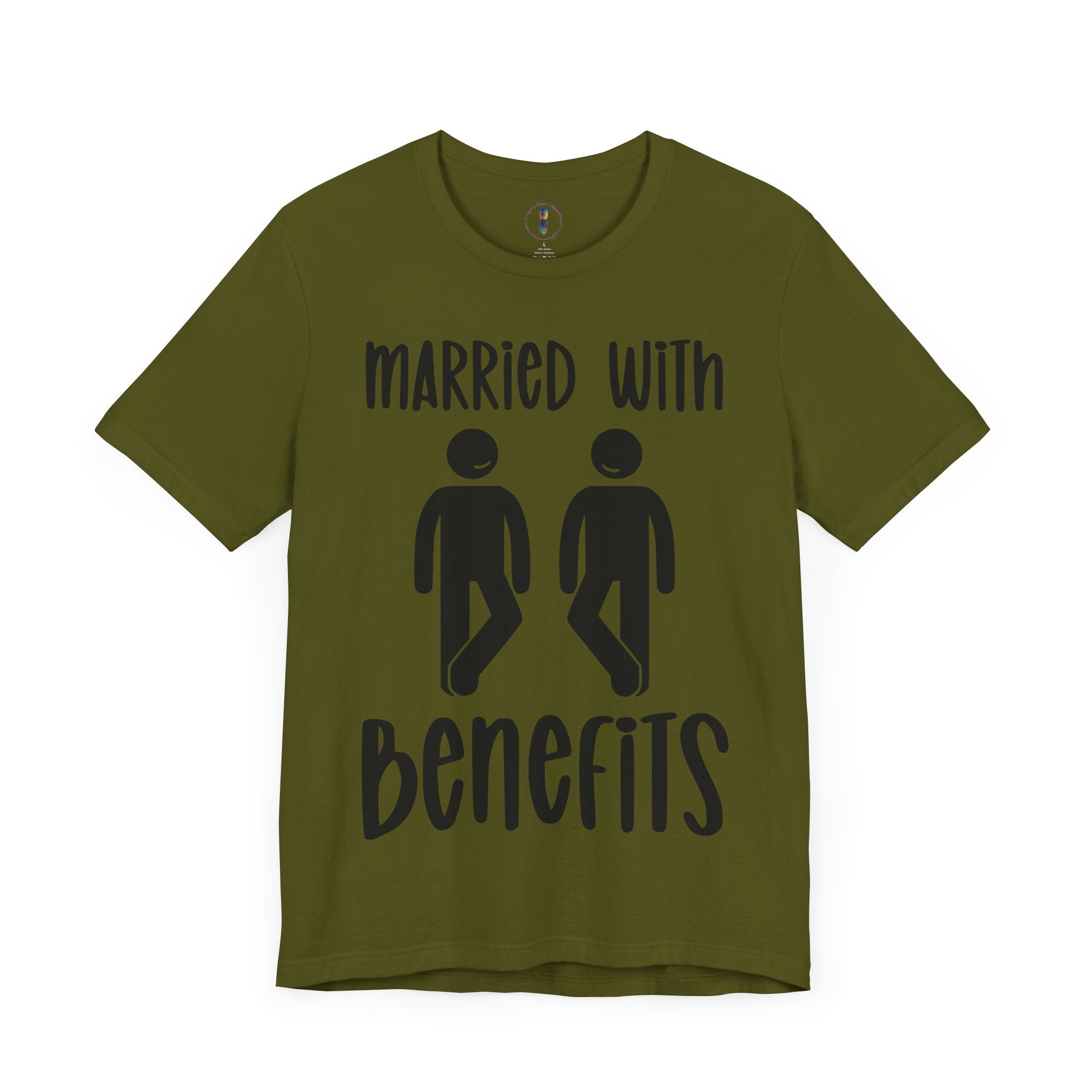Funny 'Married with Benefits' Unisex Jersey Tee - Perfect for Couples & Anniversaries