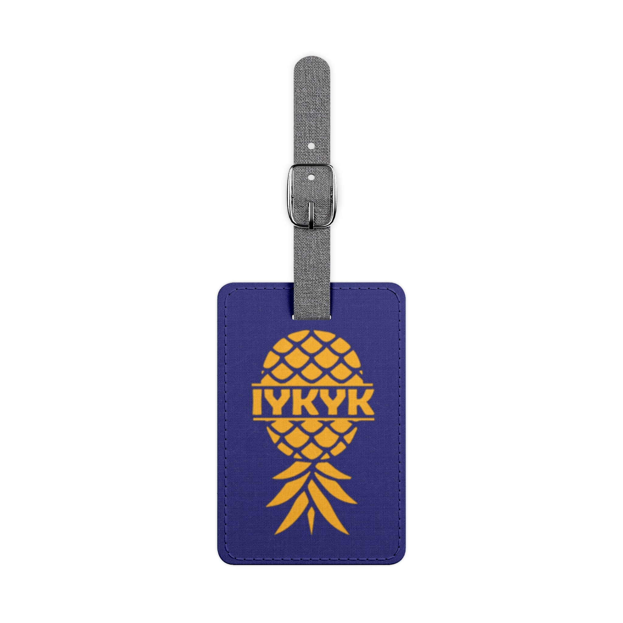 Navy Blue & Golden Pineapple Luggage Tag - Fun Travel Accessory for Summer Adventures
