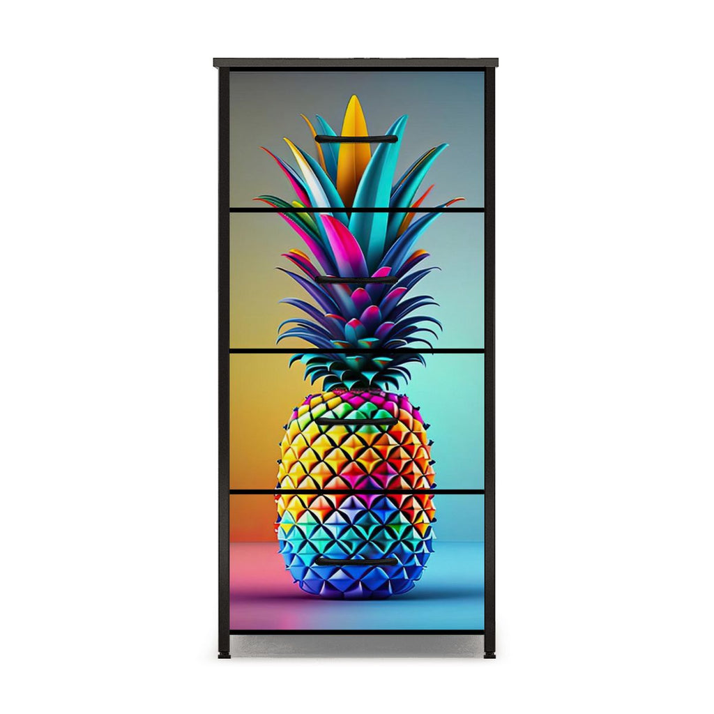 Colorful Upside-Down Pineapple 4-Drawer Dresser