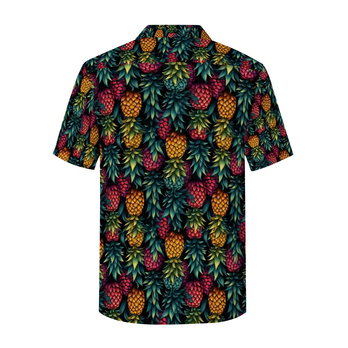 Colorful Pineapple Men's Short-Sleeve Button-Down Shirt