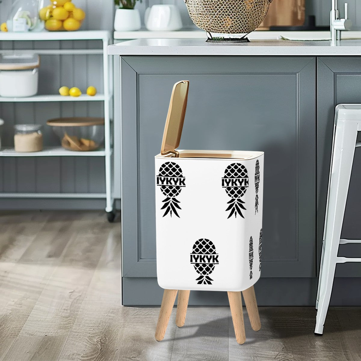 IYKYK Small Square Trash Can with Lid – Bedroom, Bathroom, Playroom Essential