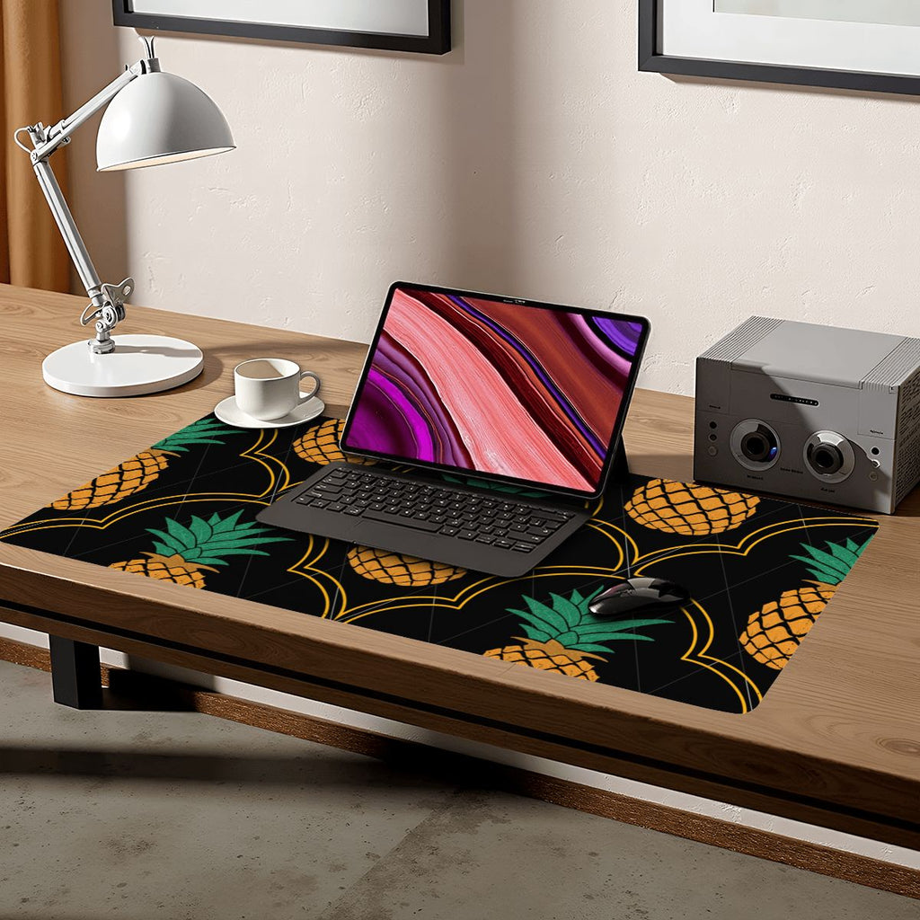 Fancy Upside-Down Pineapple PVC Leather Mouse Pad