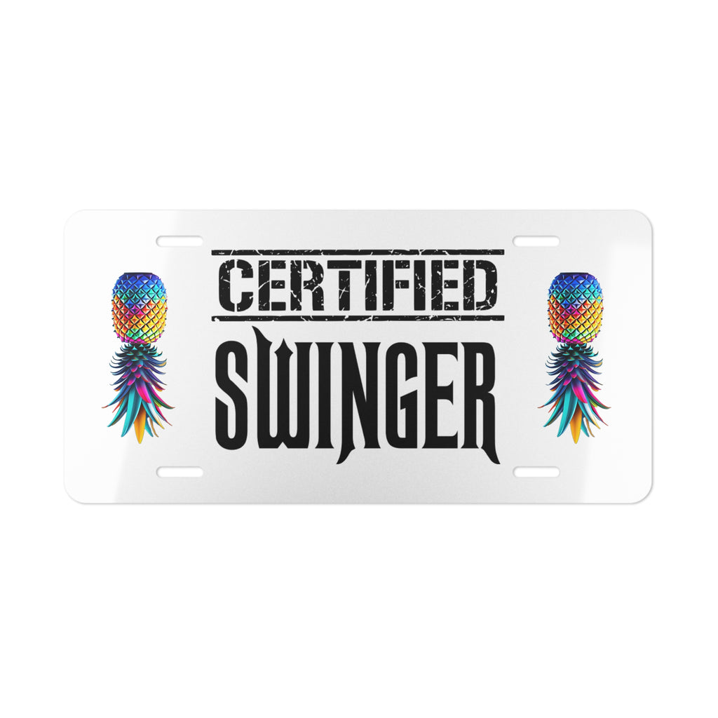 Certified Swinger Vanity Plate - Fun Custom Car Accessory for Parties & Events
