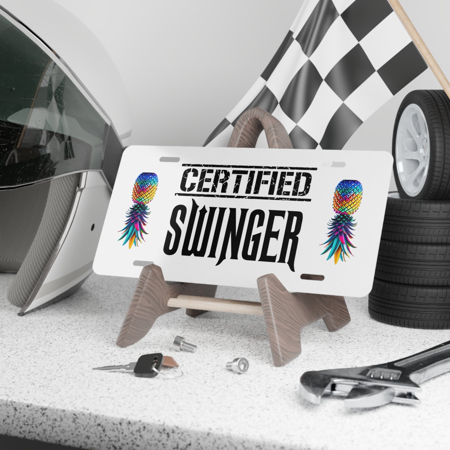Certified Swinger Vanity Plate - Fun Custom Car Accessory for Parties & Events