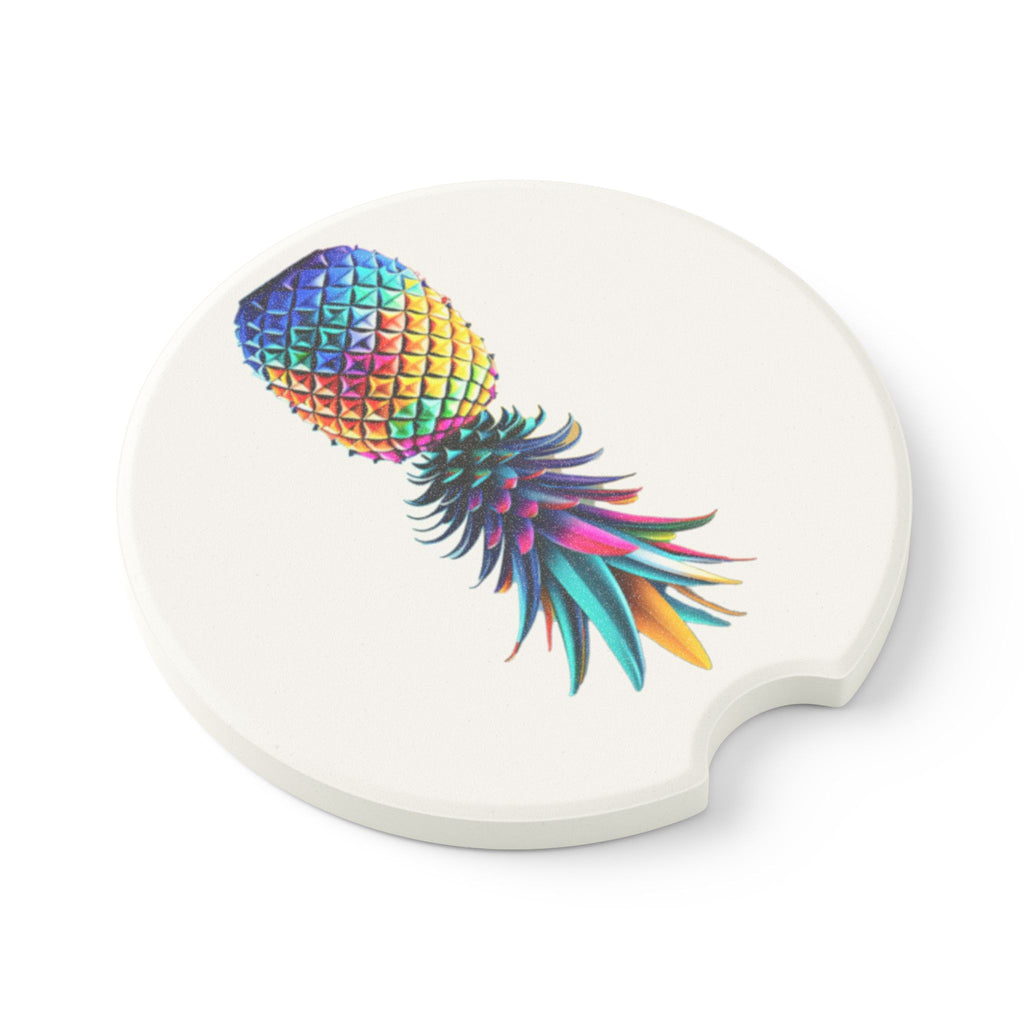 Colorful Pineapple Soapstone Car Coaster | Unique Automotive Accessory